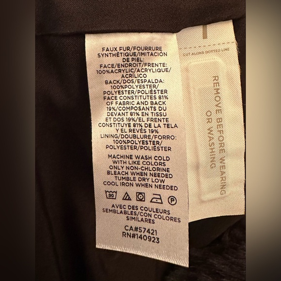 NWOT ANN TAYLOR Petite X-Large  Plaid Plush Faux Fur Jacket/Coat, Navy Multi - Picture 6 of 8